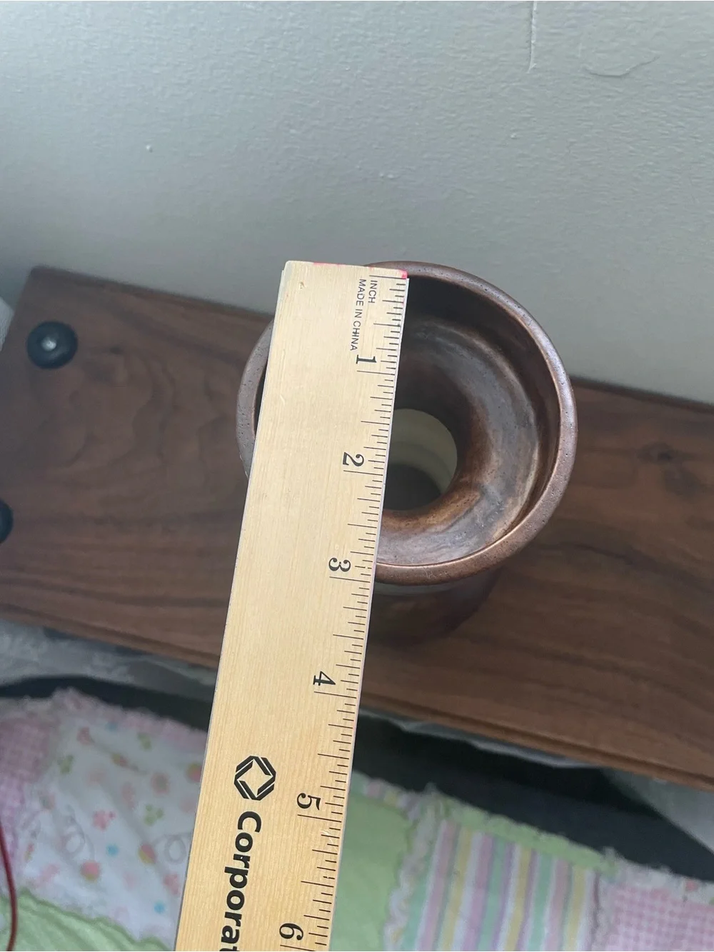 Rustic Brown ceramic Pillar Candle Holder -